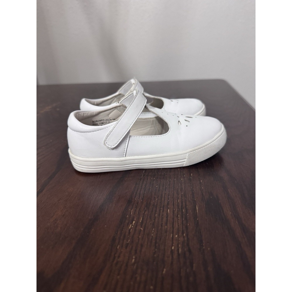 Girls Toddler Sz 10 White Mary Jane School Church Dress Strap Shoes Flowergirl
